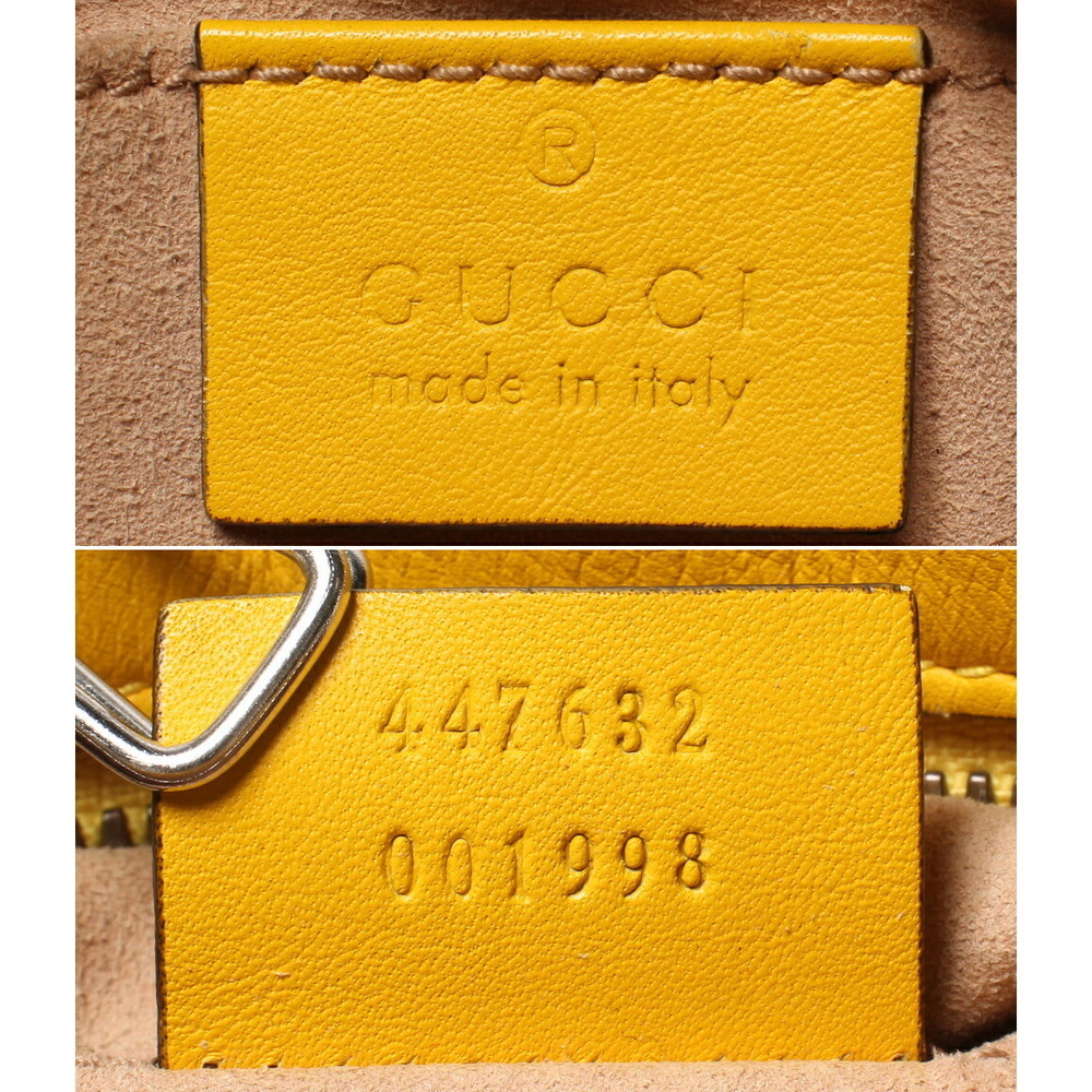Gucci bag quilted Yellow camera matelasse leather Marmont - Picture 4 of 6